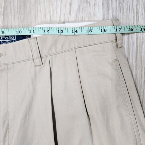 Polo Ralph Lauren Mens Tan Pleated Dress Pants Hammond 36×34 - Picture 5 of 12